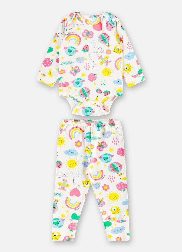 Conjunto Body e Calça Suedine Amarelo