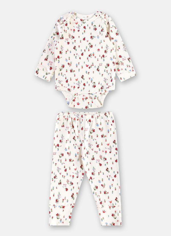 Conjunto Body e Calça Suedine Branco