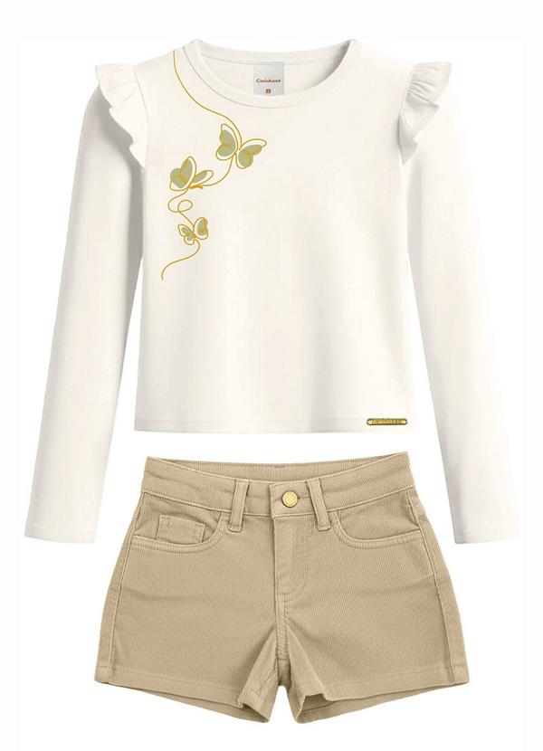 Conjunto Borboletas com Sarja Off White