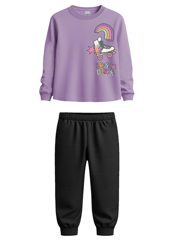 Conjunto Brincadeira em Moletom Lavanda