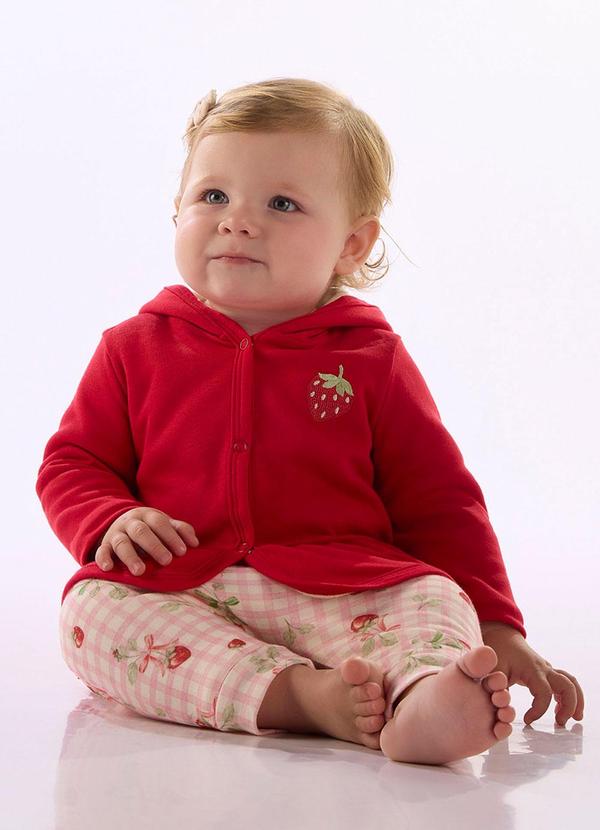Conjunto Cardigan Calça Vermelho