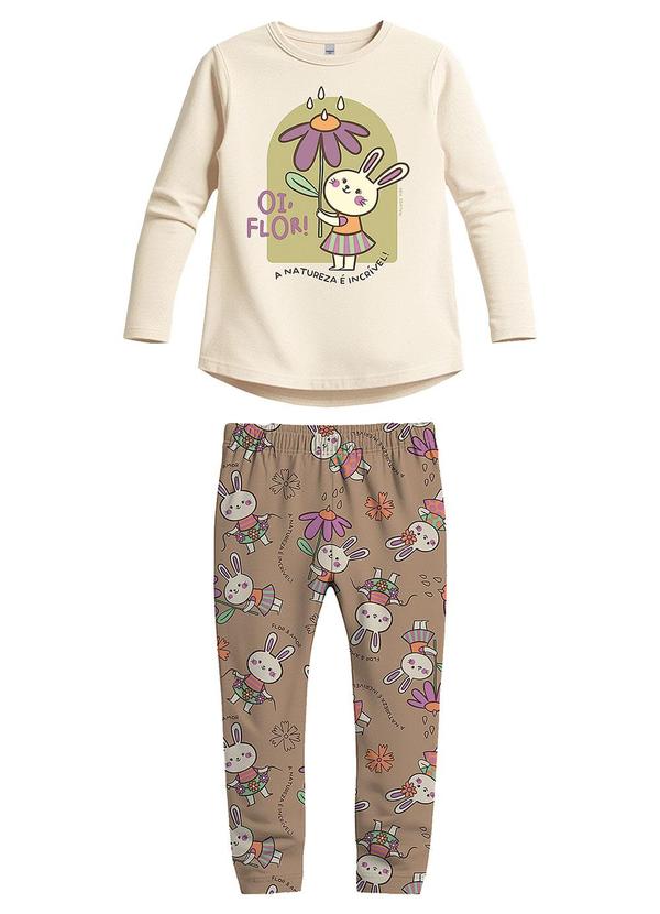 Conjunto Coelhinho em Malha Bege