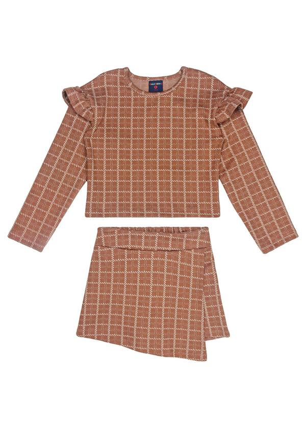 Vista 2 Conjunto com Blusa e Short-Saia Marrom GULOSEIMA GULOSEIMA
