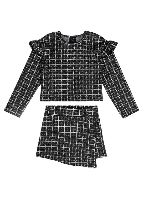 Vista 2 Conjunto com Blusa e Short-Saia Preto GULOSEIMA GULOSEIMA