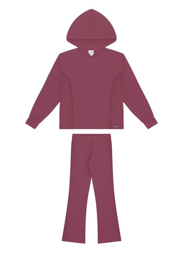 Vista 2 Conjunto com Calça e Blusão com Capuz Vermelho Alakazoo Alakazoo
