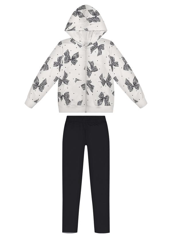 Conjunto com Calça e Jaqueta com Capuz Preto