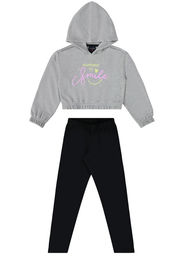 Vista 2 Conjunto com Cropped e Legging Guloseima Cinza GULOSEIMA