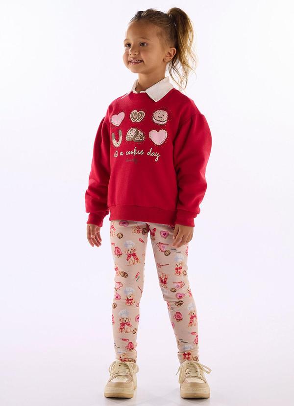 Conjunto Cookie Mood Felpado Vermelho