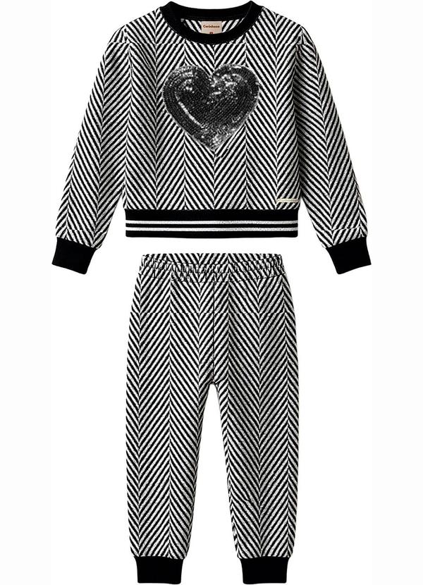 Conjunto Coração em Paetê Preto