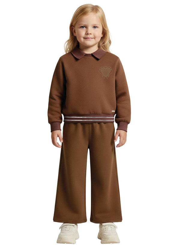 Conjunto Coração Wide Leg Marrom