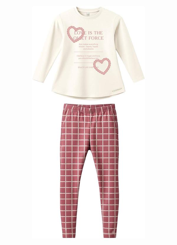 Conjunto Corações Bordado Off White