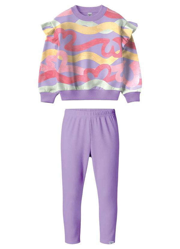 Conjunto Corações com Babado Lavanda