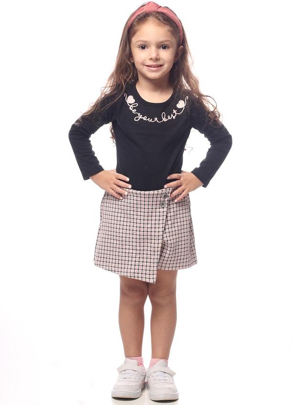 Conjunto Cotton Leve e Jacquard Fio Tinto Preto