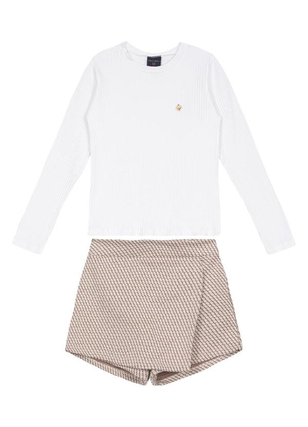Conjunto de Blusa e Short-Saia Branco