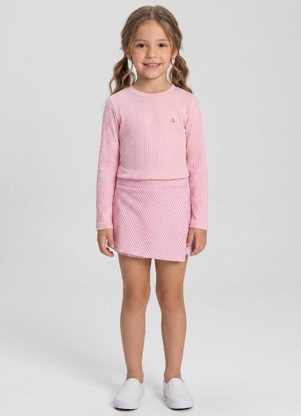 Conjunto de Blusa e Short-Saia Rosa