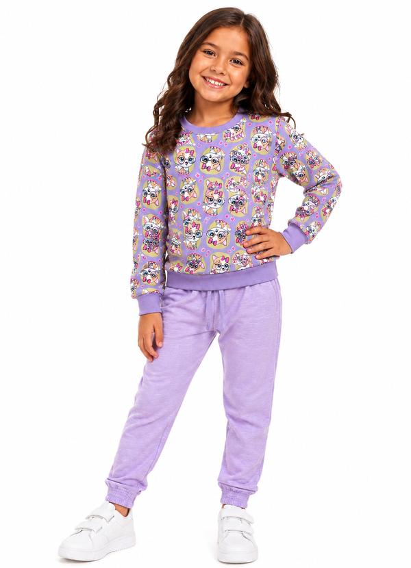 Conjunto de De Inverno Gatinha Lilás