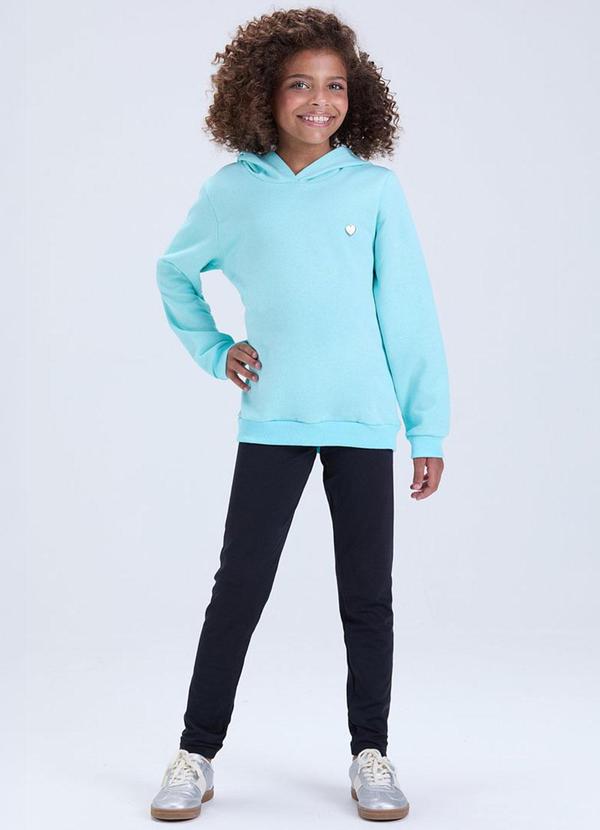 Conjunto de Moletom com Capuz e Pingente Azul