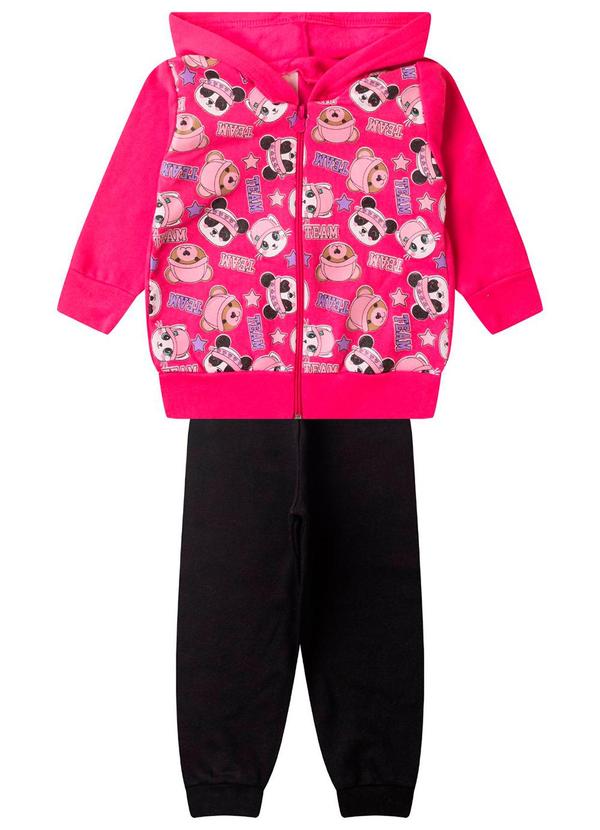 Vista 2 Conjunto de Moletom com Capuz Kappes Rosa Rovitex Rovitex