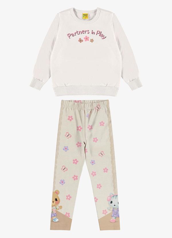 Conjunto de Moletom com Legging e Blusão Bege