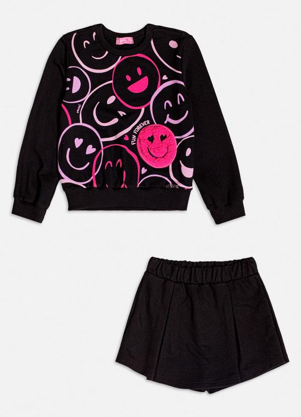 Conjunto de Moletom com Patch Preto