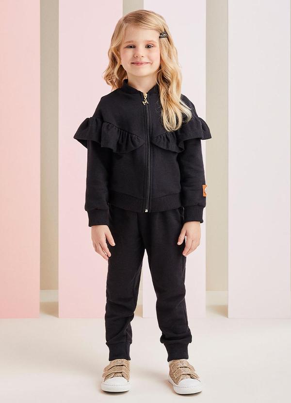 Conjunto de Moletom Preto Preto