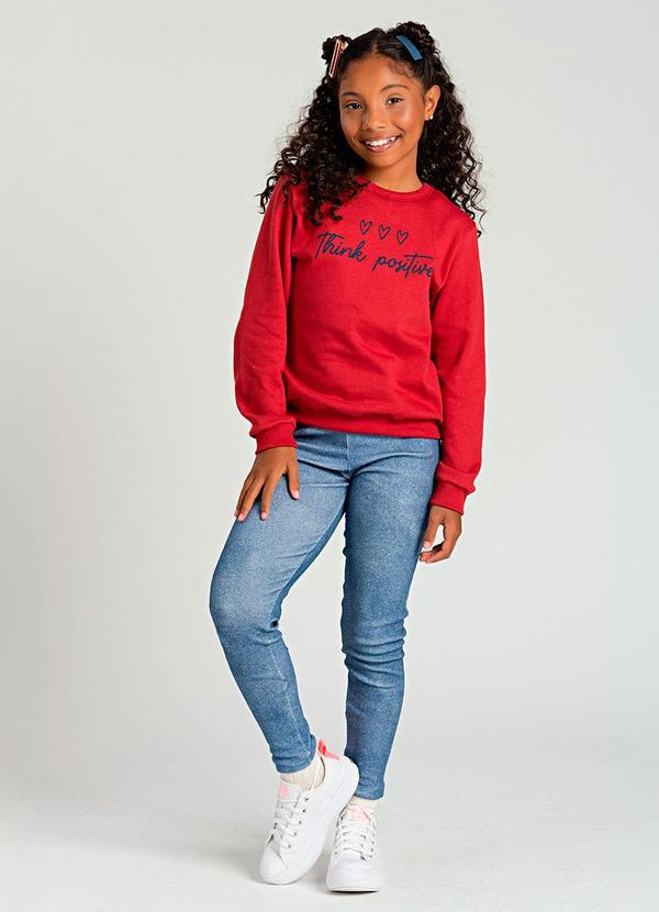 Conjunto de Moletom Think Positive Vermelho