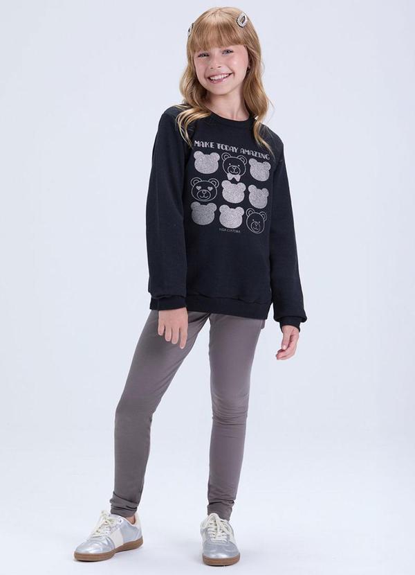 Conjunto de Moletom Ursinhos e Legging Preto