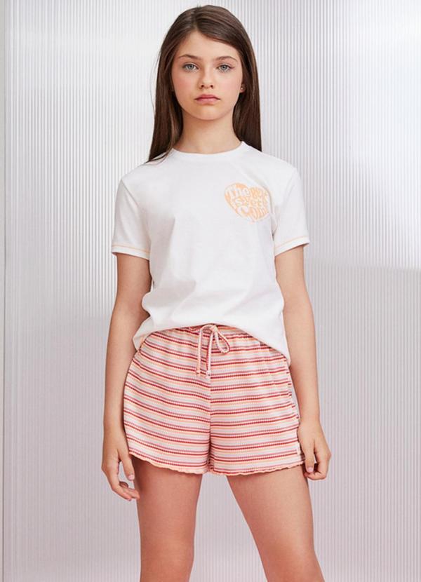 Conjunto de Pijama Estampado Rosa