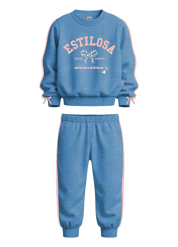 Conjunto Estilosa em Botonê Azul