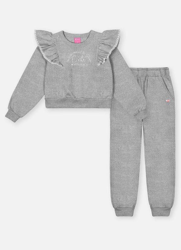 Conjunto Felpado Infantil Menina Shine Cinza