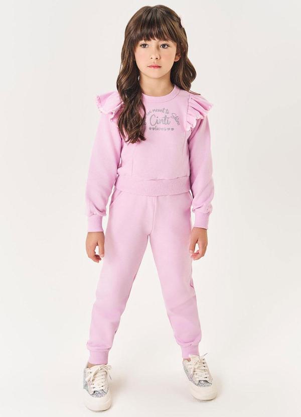 Conjunto Felpado Infantil Menina Shine Rosa