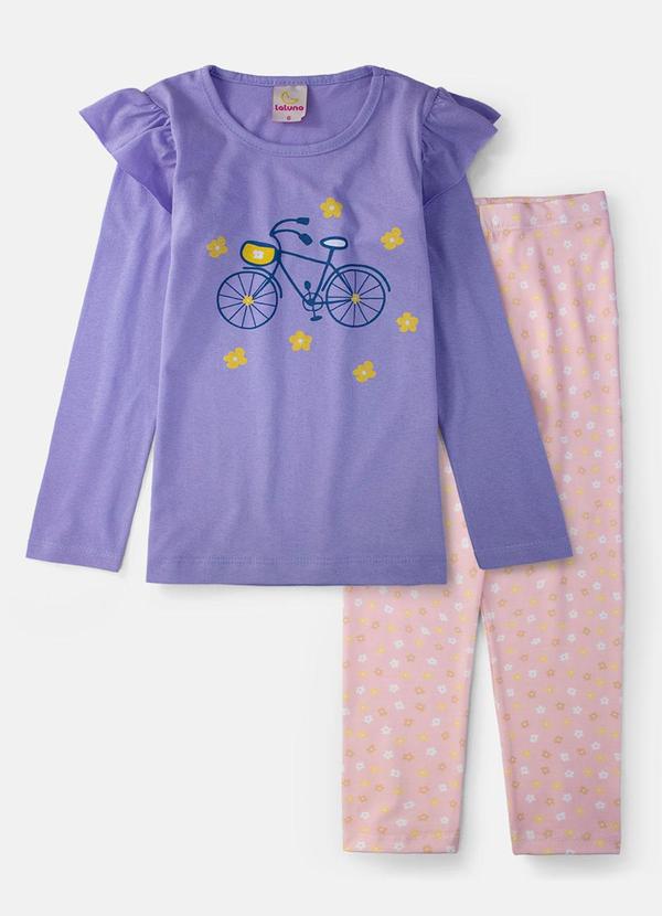 Vista 2 Conjunto Feminino Bicicleta Lilás Laluna Laluna