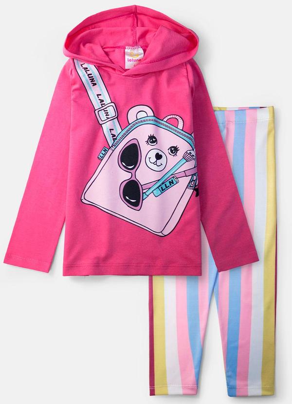 Vista 2 Conjunto Feminino Bolsa Ursinho Pink Laluna Laluna