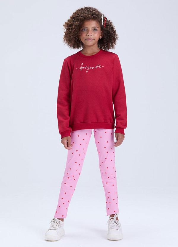 Conjunto Feminino de Moletom Bonjour Bordo