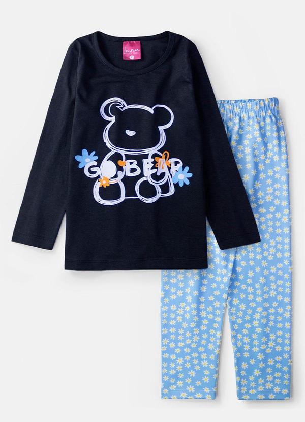 Vista 2 Conjunto Feminino Go Bear Preto