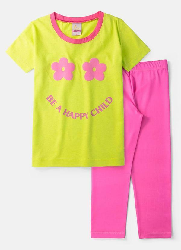 Conjunto Feminino Happy Child Amarelo Lima