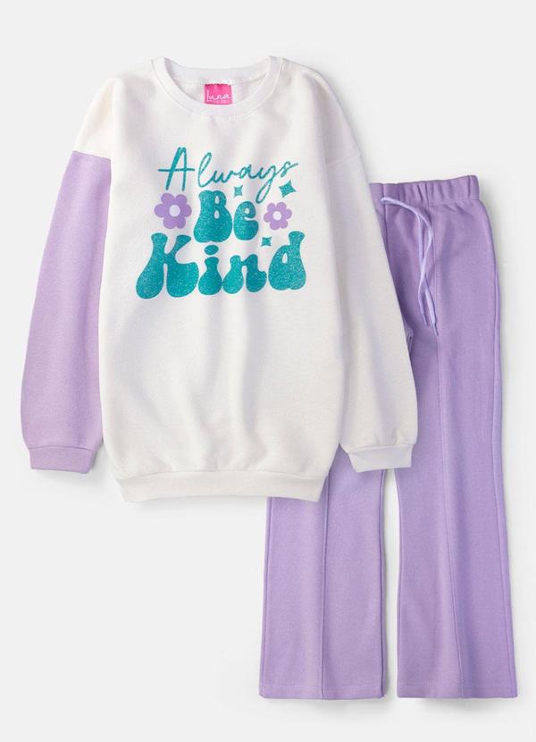 Conjunto Feminino Moletom Be Kind Lilás