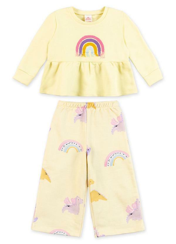 Conjunto Flay Longo Infantil Amarelo