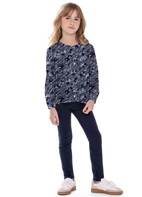 Conjunto Floral Abstrato Infantil Menina Cinza