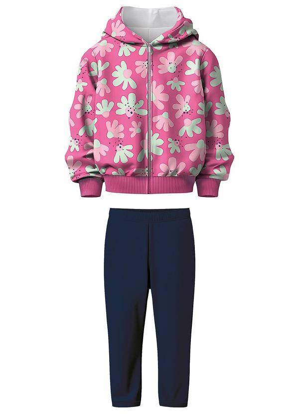 Conjunto Floral Azul Marinho