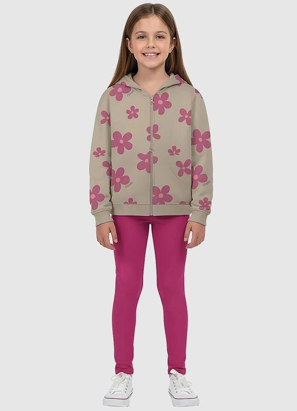 Conjunto Floral Bege