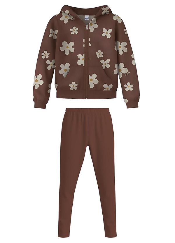 Conjunto Floral Marrom