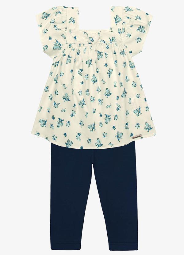 Conjunto Infantil Bata com Legging Azul