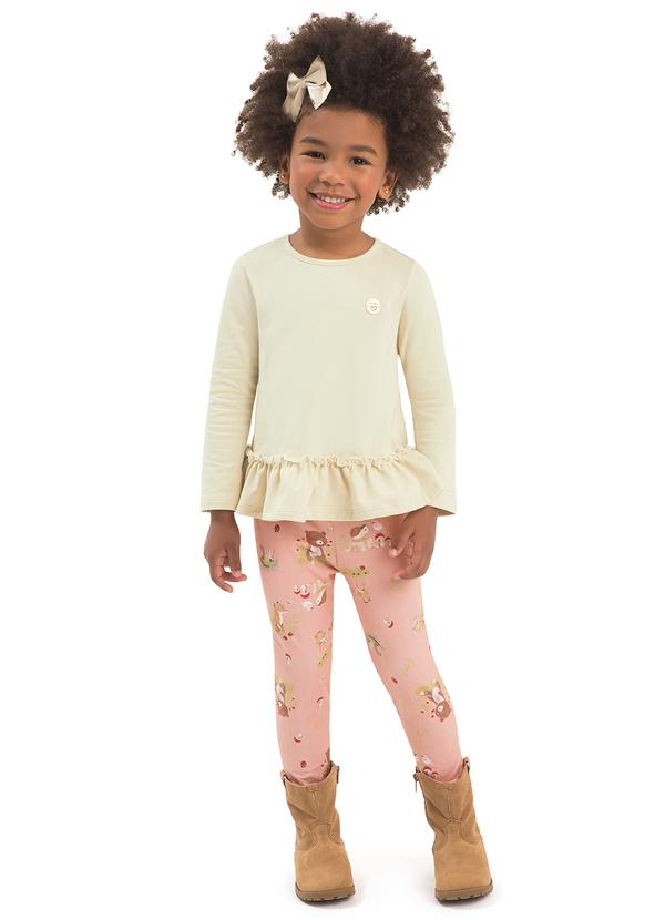 Conjunto Infantil Bata e Legging Branco