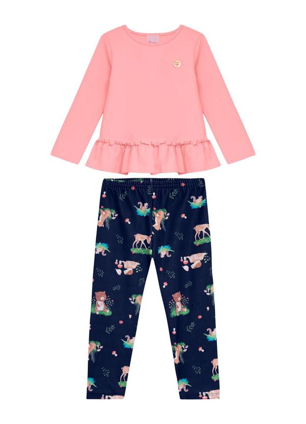 Conjunto Infantil Bata e Legging Rosa