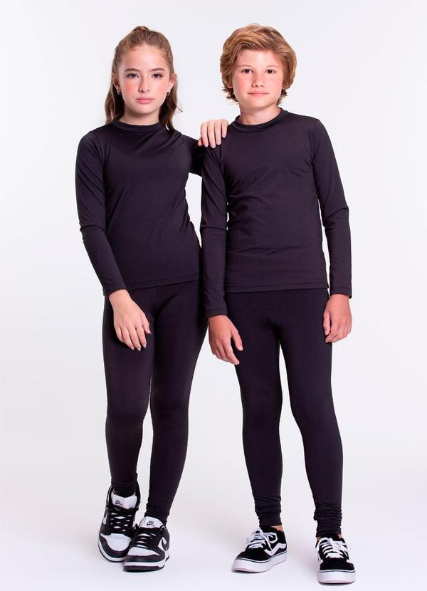 Conjunto Infantil Blusa + Calça Térmica Preta
