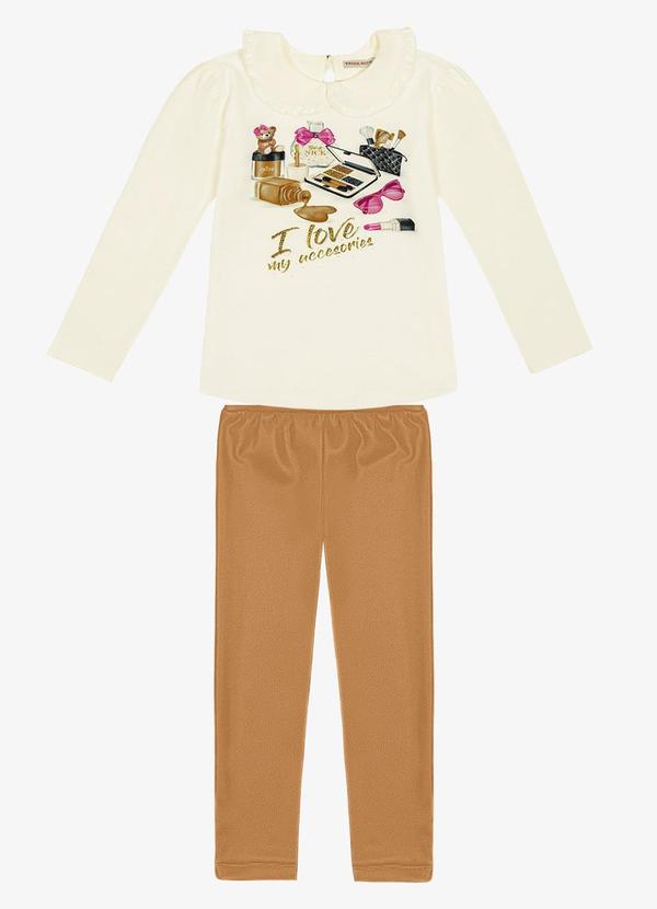 Conjunto Infantil Blusa com Legging Bege