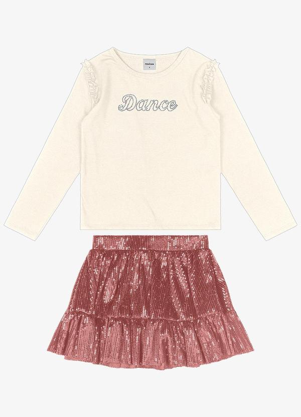 Conjunto Infantil Blusa com Saia Unica