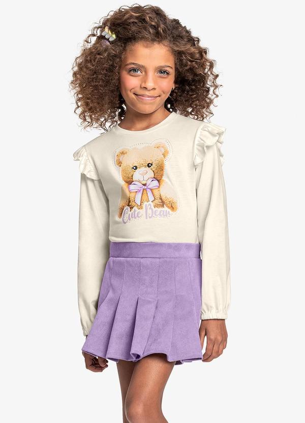 Vista 2 Conjunto Infantil Blusa com Shorts Saia Roxo Trick Nick Trick Nick