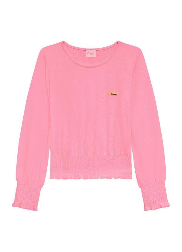 Vista 2 Blusa Infantil Suplex Rosa Duduka Duduka